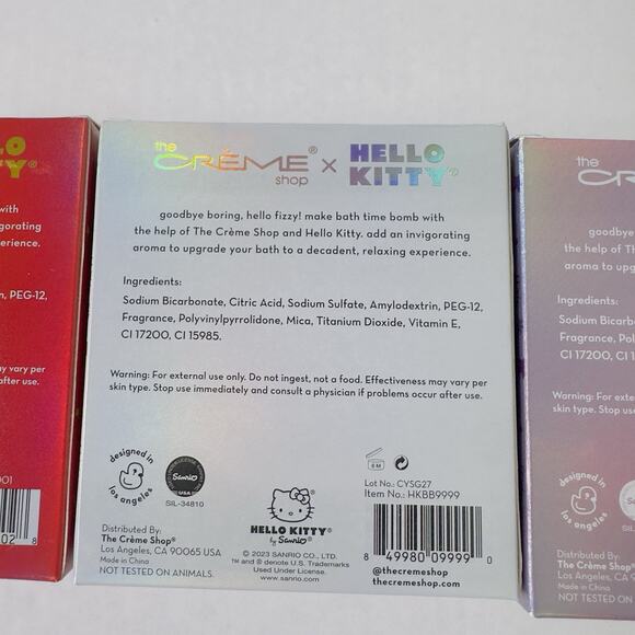 Lot of 3 Hello Kitty x The Crème Shop Bath Bombs Limited Edition Aromatherapy - Picture 4 of 5